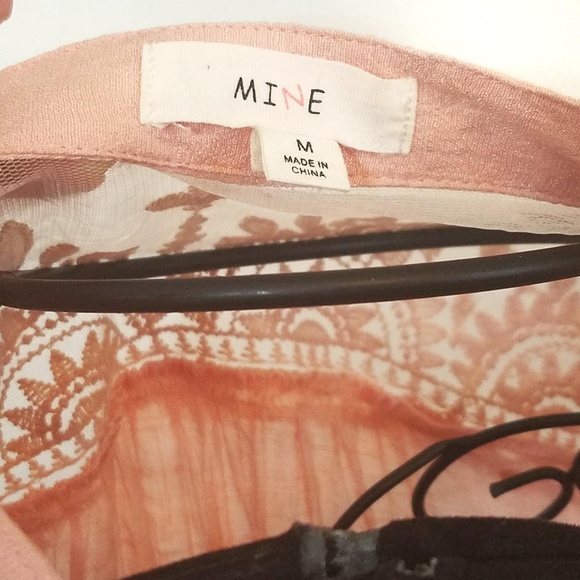 **SOLD ** Anthropologie Peach Lace Tie Mesh Top - Picture 7 of 7